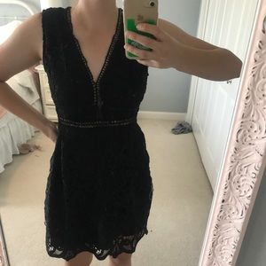 Black Lace Cutout Dress